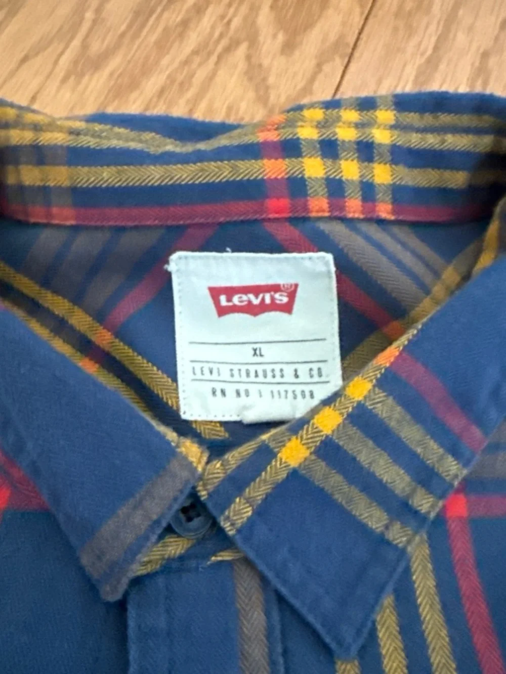 Levi's Men's Blue Plaid Button-Up Shirt